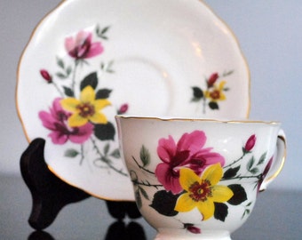 Vintage Queen Anne Floral Cup & Saucer