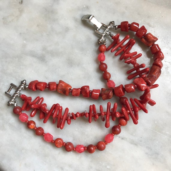 Graziano Faux Coral Triple Strand Bracelet - Sale - image 6