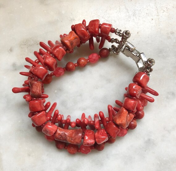 Graziano Faux Coral Triple Strand Bracelet - Sale - image 5