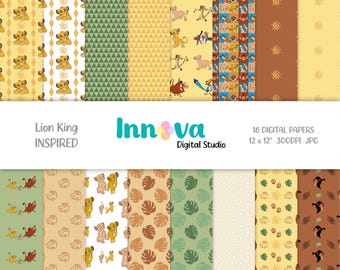 Lion King Digital Papers: 12x12 Patterns for Scrapbooking (Digital Download)