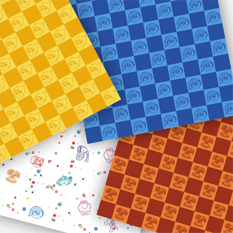 INSIDE OUT 2 Digital Papers Inspired by the Movie, Printable File ...