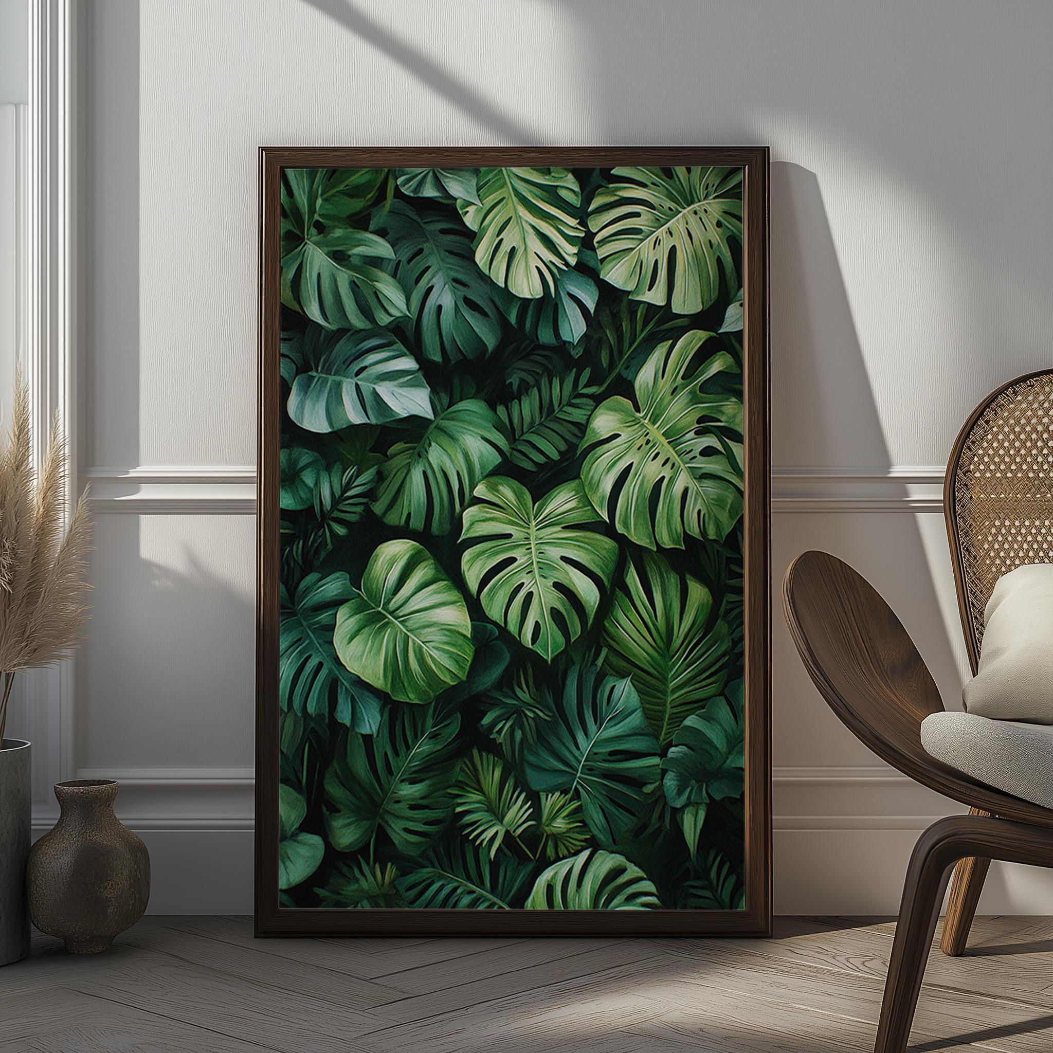 Lush Monstera Leaf Wall Art Print Tropical Jungle Botanical Decor Photo Inspiration