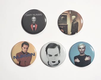 Gary Numan pins buttons classic new wave pinback electronic music vintage 2.25 inch Tubeway Army