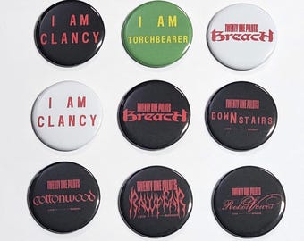 Twenty One Pilots Breach Pins Buttons (2.25 inch) – Band Merch Concert Accessory Clancy Torchbearer pinback Tyler Joseph Josh Dun