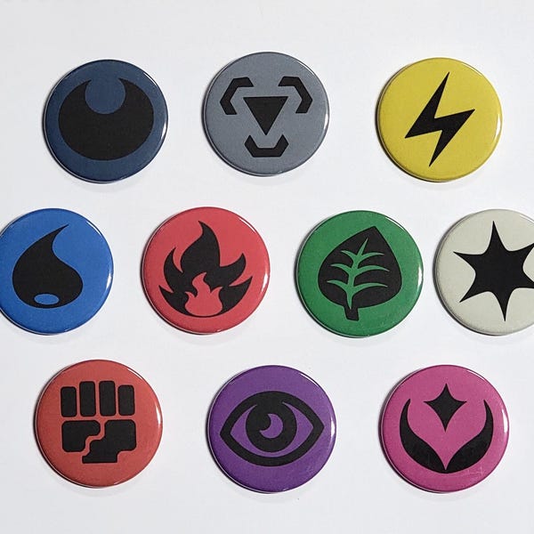 Pokemon Energy Type Pinback Buttons (2.25 inch)