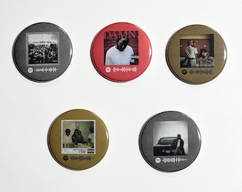 Kendrick Lamar pins buttons LARGE Spotify code To Pimp A Butterfly Damn. Mr Morale maad city gnx rap hiphop pinback buttons gift