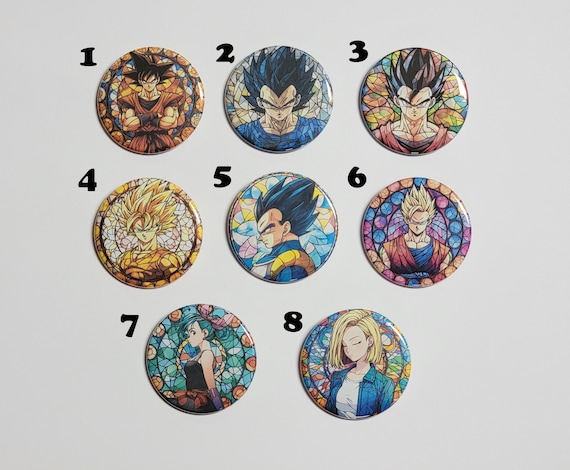 DORAGON BALL&P ok'emon専用です！ Dragon Ball Z Pins LARGE Buttons Goku Vegeta Gohan Bulma