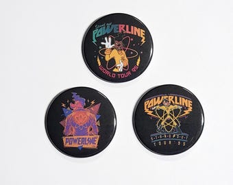 Powerline 90s Movie Buttons: A Goofy Movie Retro Pinback (2.25" Large)
