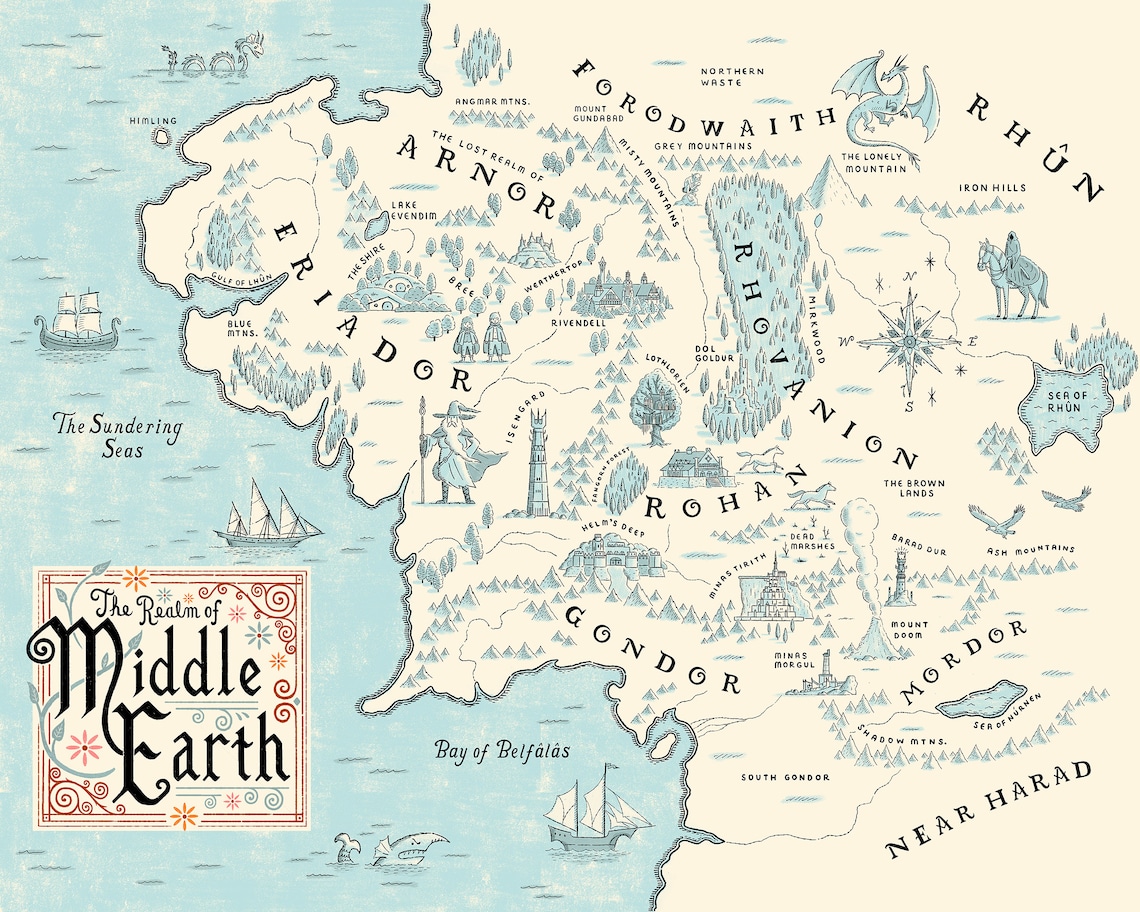 middle earth map middle earth map