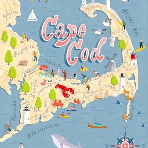 Cape Cod illustrierte Landkarte