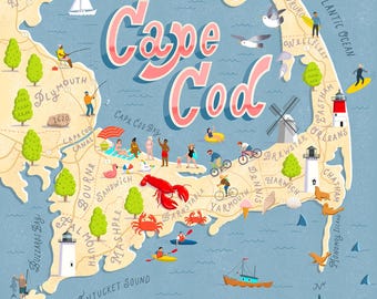 Cape Cod Illustrated Map