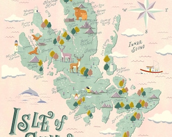 Illustrerad karta över Isle of Skye