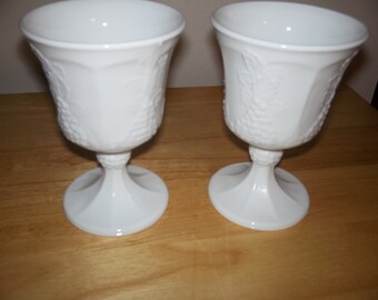 Milk glass goblets/free shipping