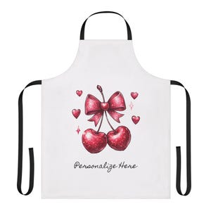Valentine Apron Cherry Heart Love Cooking Kitchen Wear Heart Pattern Apron Valentine&#39;s Day Gift Red Pink Apron Cooking Gift