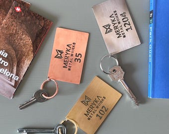 Personalized Hotel Keychain, Custom Metal Key Tag with Logo & Numbers, Ideal Hotel Gifts
