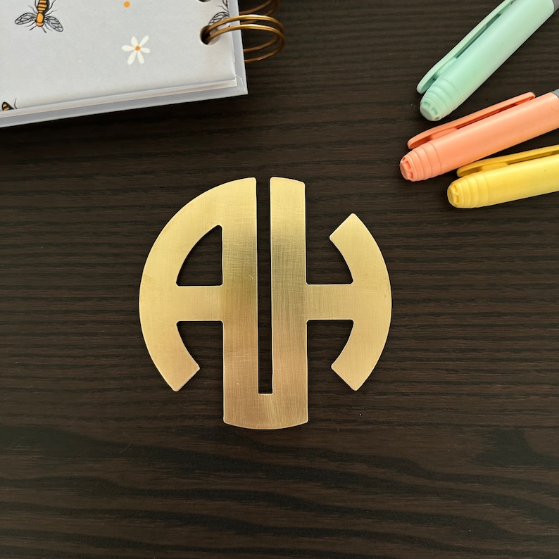 Personalized Metal Coasters - Monogram Design in Stainless Steel, Brass ...