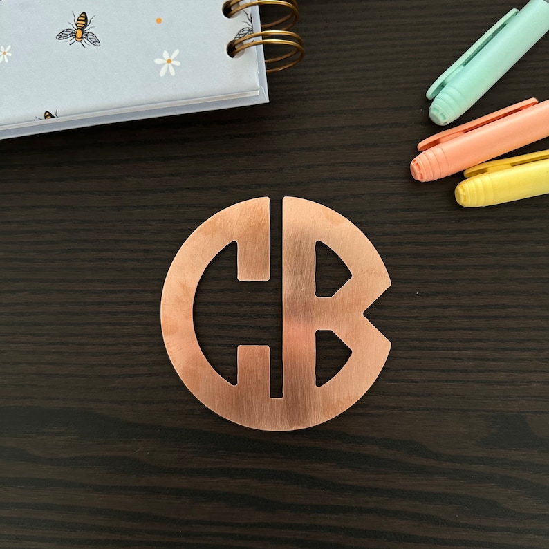 Personalized Metal Coasters - Monogram Design in Stainless Steel, Brass ...
