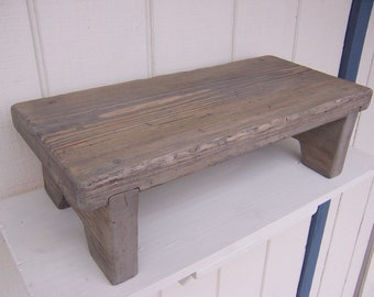 Farmhouse Primitive Table Riser Bench Painted Distressed Etsy