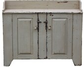 Primitive farmhouse rustic furniture painted jelly cupboard washstand country cottage shabby chic cabinet