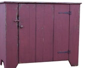 Primitive farmhouse furniture kitchen cupboard painted country cottage shabby chic distressed pine rustic reproduction cabinet
