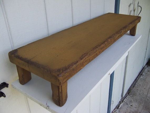 HANDCRAFTED Primitive Country Rustic 7/" Black Distressed Farmhouse Wood Riser