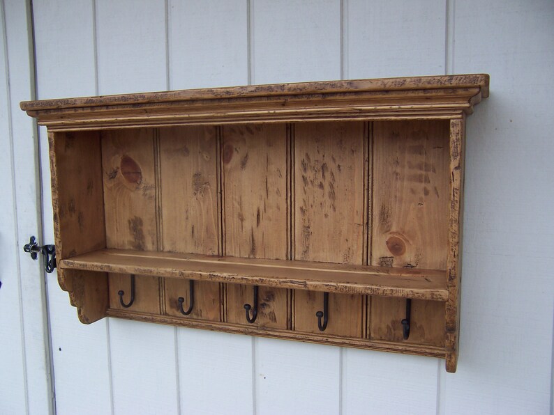 Primitive shelf plate rack rustic country wood dish distressed Etsy