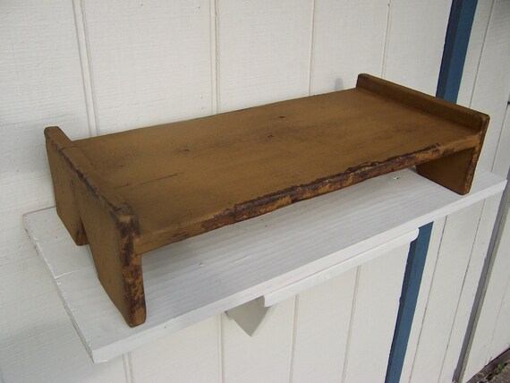 HANDCRAFTED Primitive Country Rustic 7/" Black Distressed Farmhouse Wood Riser