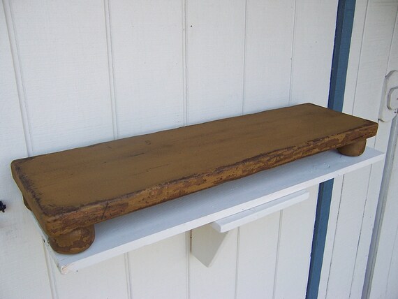 HANDCRAFTED Primitive Country Rustic 7/" Black Distressed Farmhouse Wood Riser
