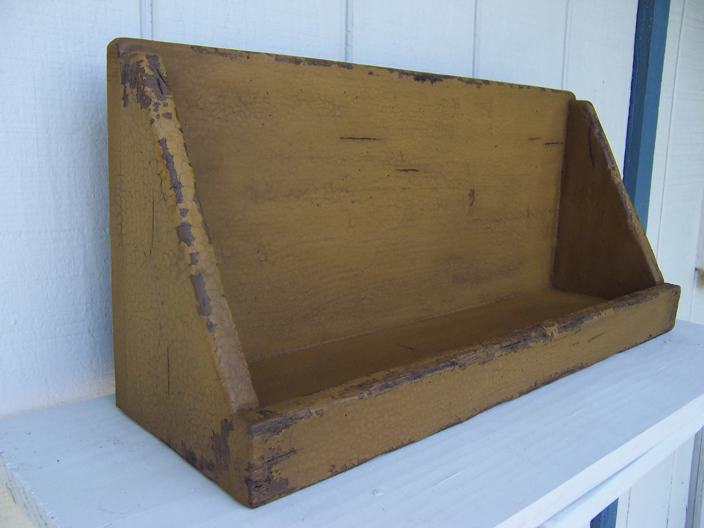 Primitive shelf plate rack shelf rustic country painted wood Etsy