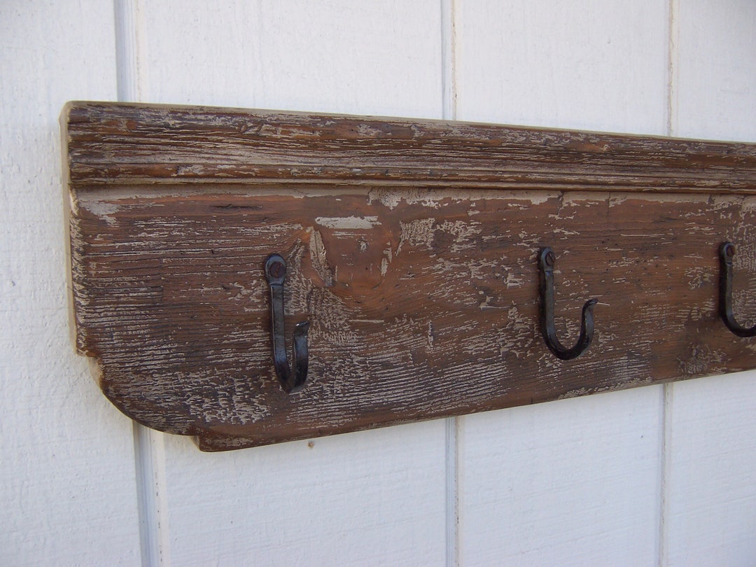 Coat Rack Primitive Towel Rack Shelf Peg Rack Farmhouse Etsy