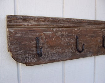 Coat rack primitive towel rack shelf peg rack farmhouse bathroom shelf, pine rustic hook coat wall shelves painted rack distressed mug rack