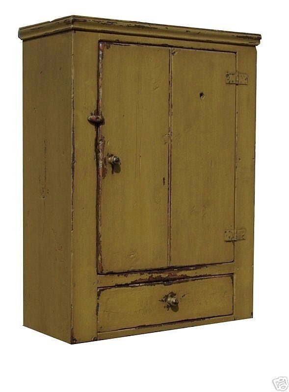 Primitive Handcrafted Deerfield Wall Cupboard Primitive Handcrafted Deerfield Wall Cupboard