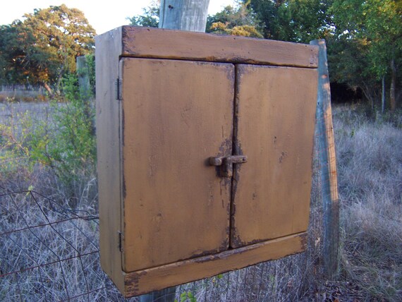 Primitive Bathroom Medicine Wall Hanging Cabinet Cupboard Painted