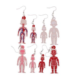 Larger Model! - Anatomical Body Earrings – Bestseller! 3D Printed in 5 Science-Inspired Styles