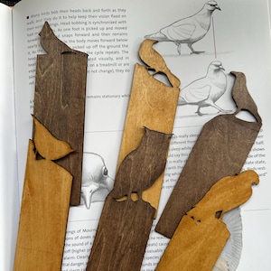 Cherry Wood Bird Bookmark - Real Wooden Bookmark - Bird Gifts