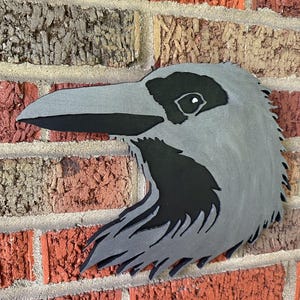 Raven Wall Art - Bird Decor - Decorative Wooden Crow