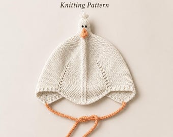 Patrón de punto para gorro de ganso en PDF / Patrón en inglés y alemán / Gorro de ganso para bebé de 6 a 9 meses
