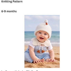 Baby Gans Mütze Strickmuster PDF,Baby Mütze 6-9Monate, DIY Strickmütze, Sofort Download Grundkenntnisse sind für den Schnabel erforderlich.