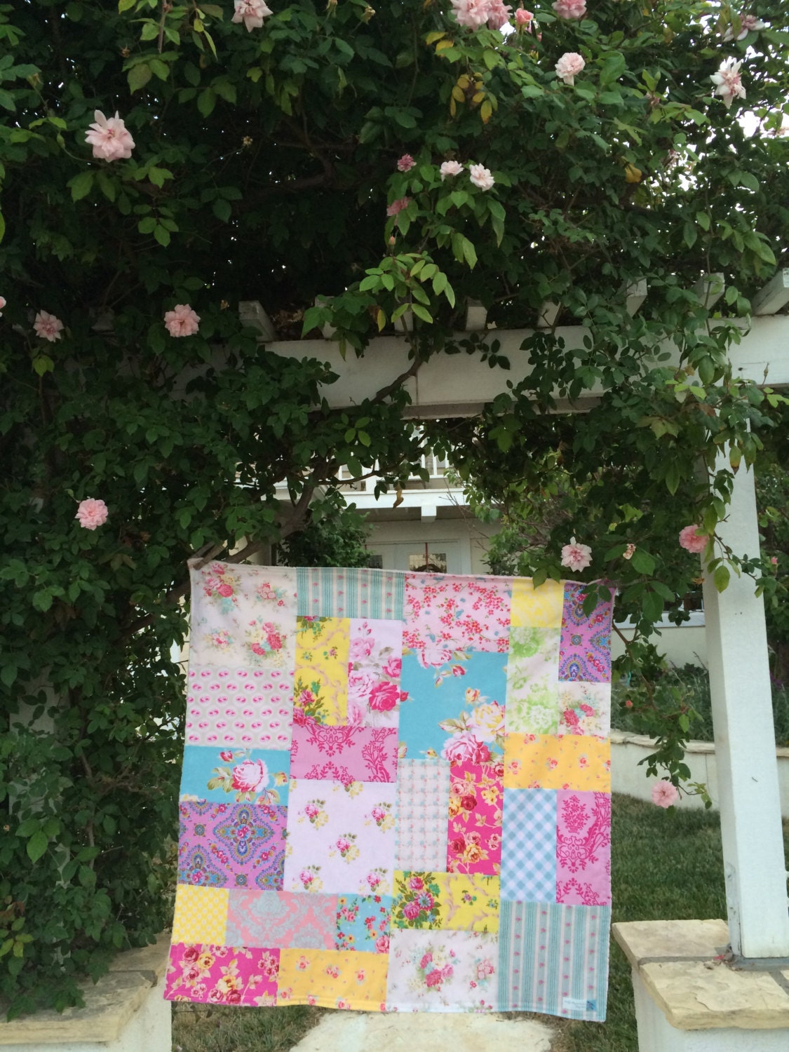 32x32 Cottage Patchwork Blanket Ready to Ship Etsy