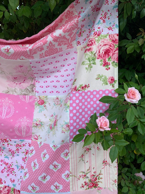Tanya Whelan French Hatbox Pink Baby Minky Blanket, Girl NURSERY BLANKET, Shower Gift