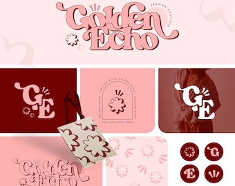 Luxe brandingpakket, aangepast logo-ontwerp voor bedrijven, vintage en retro-logo, professionele logo-ontwerper, boho-logo, bewerkbaar canvas