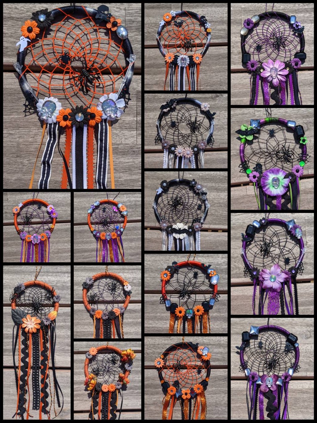 Halloween Dream Catchers / Nightmare Catchers Purple, Orange, White