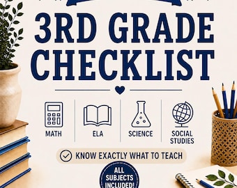 3rd Grade Homeschool Checklist | Math ELA Science Social Studies | Know What To Teach | Skills Checklist | PDF Download
