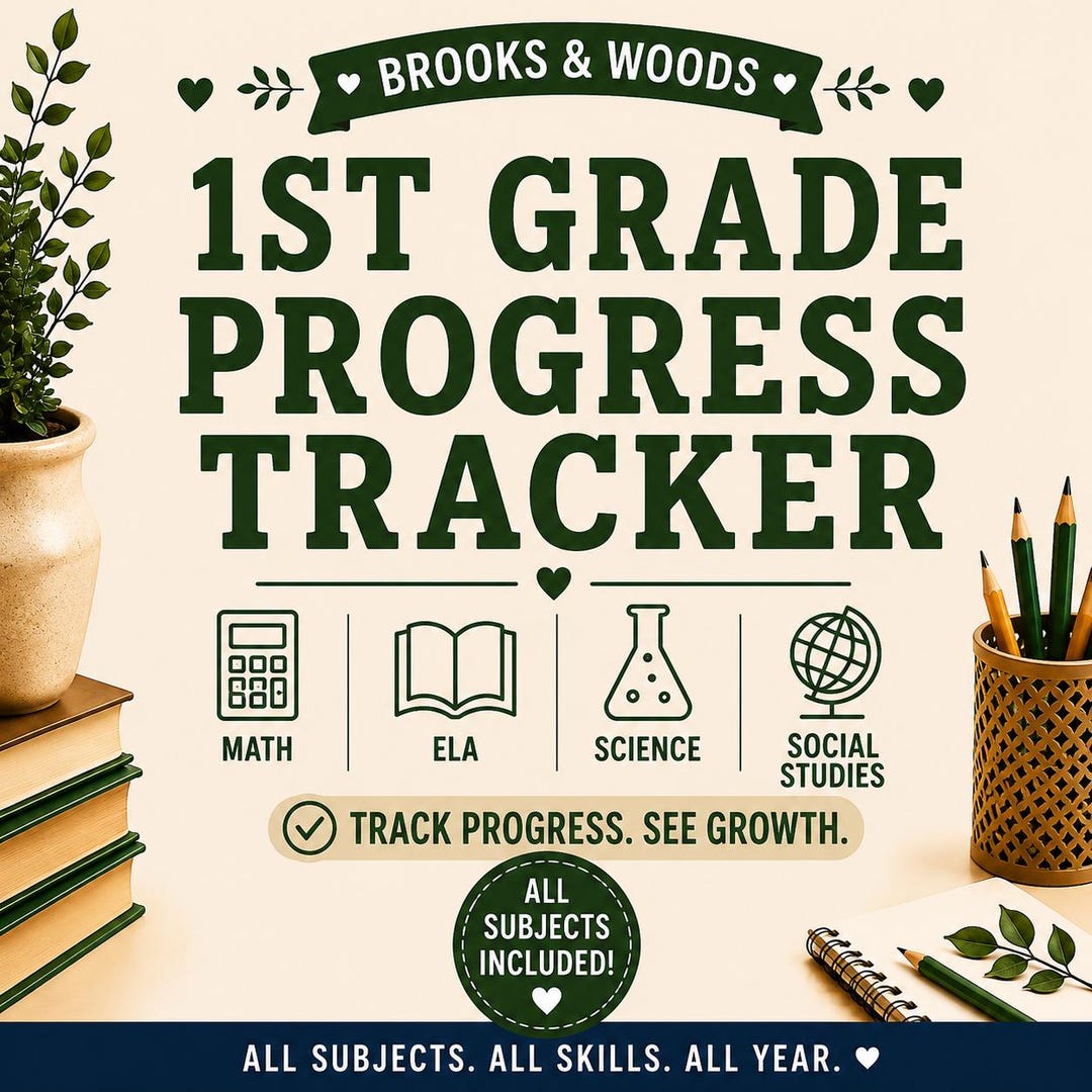 Grade 1 Progress Tracker Checklist for Homeschool | Math ELA Science ...