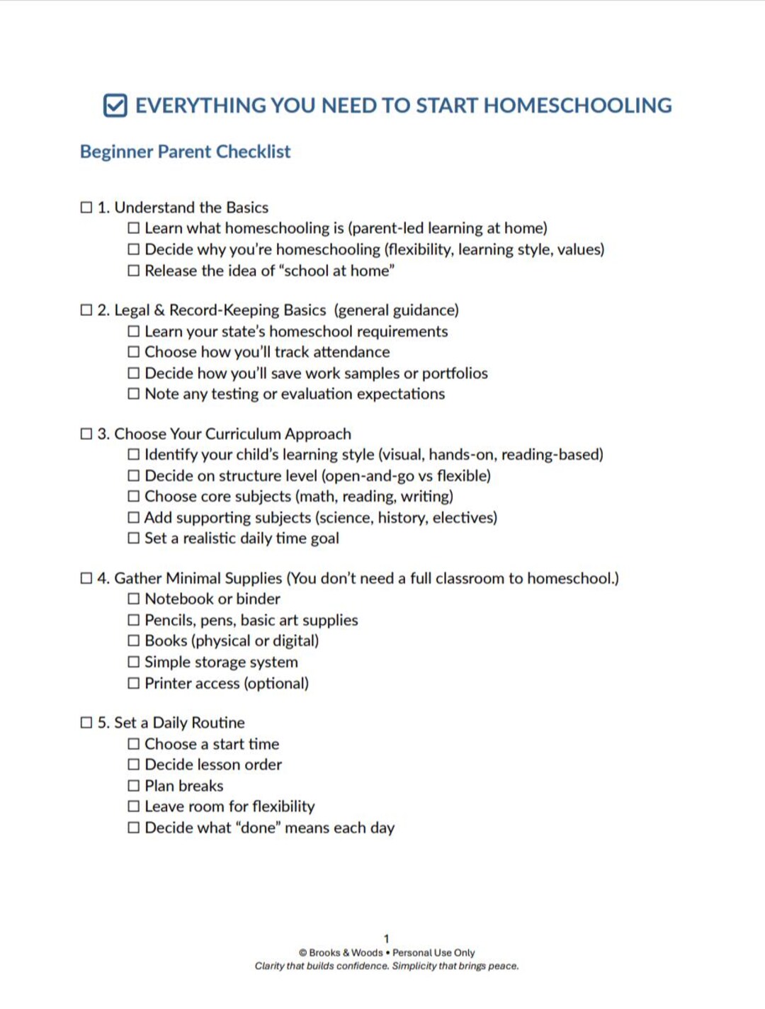 New Homeschooling Checklist | Beginner Homeschool Start Guide | 30 Day ...