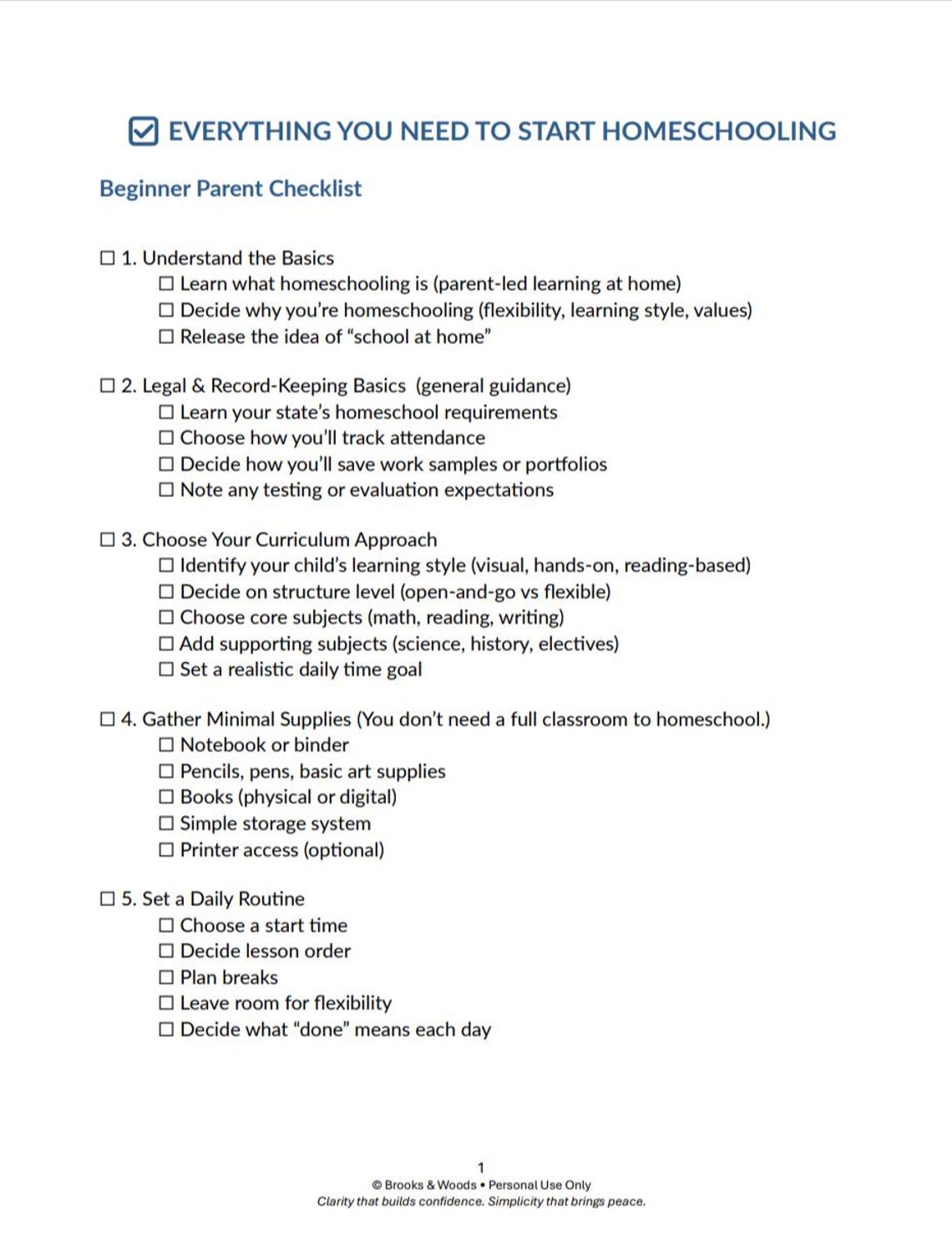 New Homeschooling Checklist | Beginner Homeschool Start Guide | 30 Day