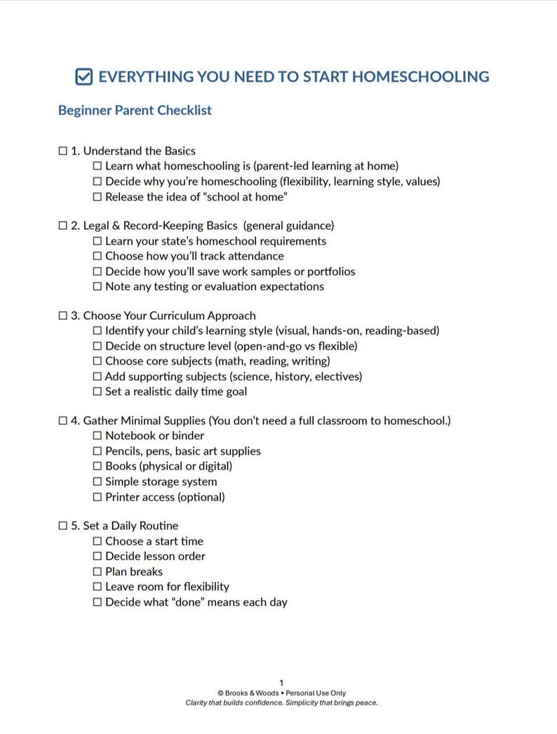 New Homeschooling Checklist | Beginner Homeschool Start Guide | 30 Day