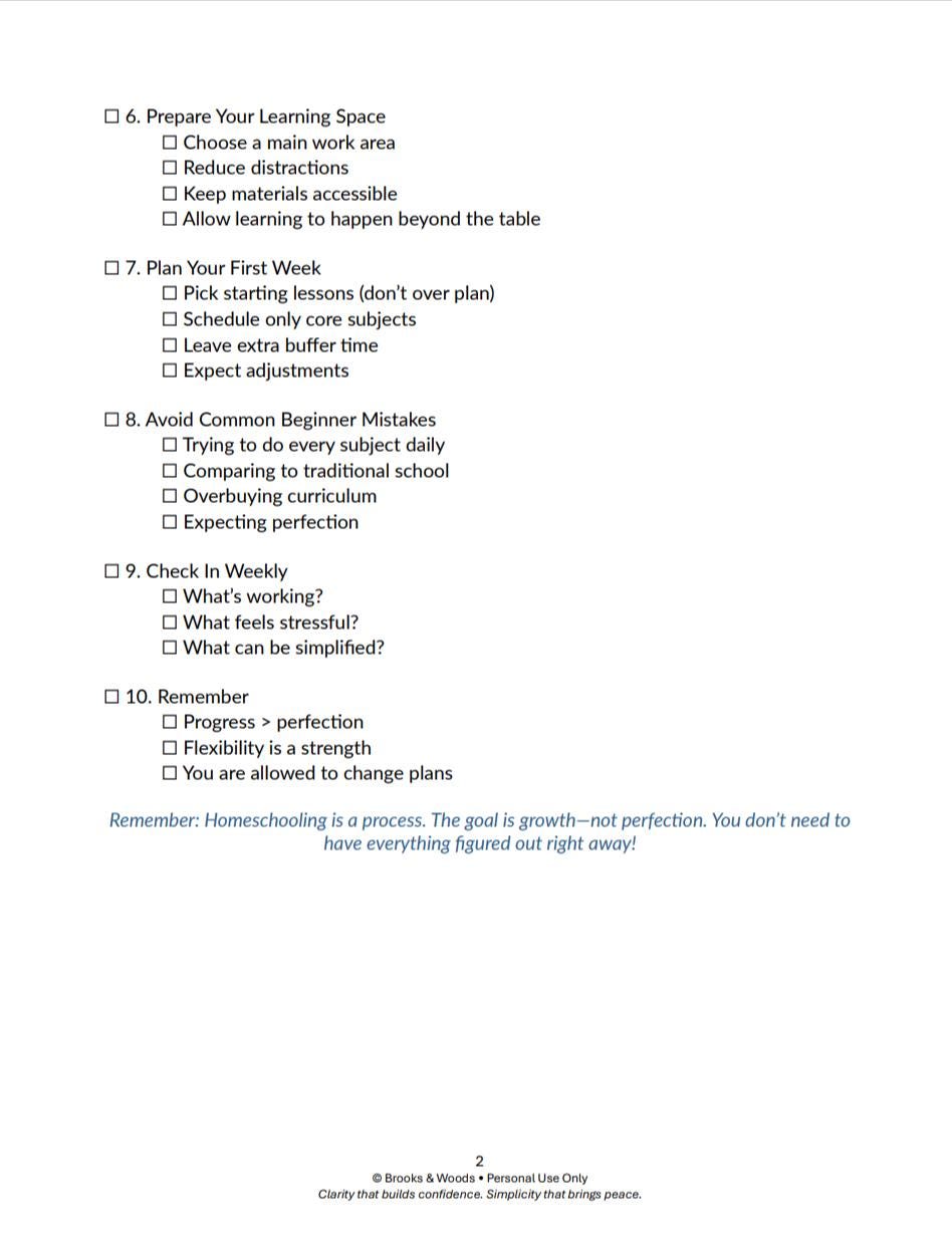 New Homeschooling Checklist | Beginner Homeschool Start Guide | 30 Day ...