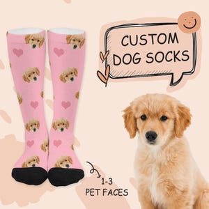 Personalized Dog Socks, Custom Photo Socks with Your Dog, Dog Lover Gift, Cute Pet Socks for Christmas, Custom Dog Gift