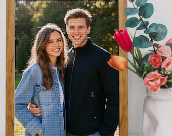 Custom Photo Portrait Diamond Painting Kits for Mother's Day, Handmade DIY Gifts for Adults, Unique Birthday Gifts & Couple Gifts.